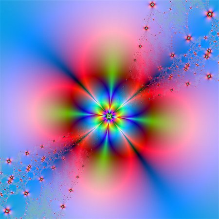 simsearch:400-06067180,k - Digital abstract fractal image with a neon flower design in pink, green and blue. Foto de stock - Super Valor sin royalties y Suscripción, Código: 400-07329123