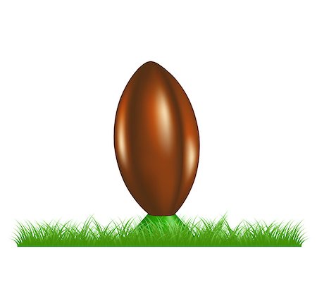 simsearch:400-06083555,k - Retro rugby ball on kicking tee standing in grass on white background Stockbilder - Microstock & Abonnement, Bildnummer: 400-07329216