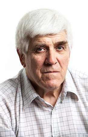 Portrait of a handsome mature man looking at camera. Isolated on white background Stock Photo - Budget Royalty-Free & Subscription, Code: 400-07329310