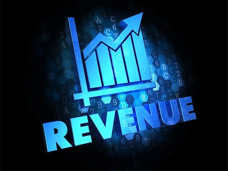 simsearch:400-07338798,k - Revenue with Growth Chart - Blue Color Text on Dark Digital Background. Stock Photo - Budget Royalty-Free & Subscription, Code: 400-07329358