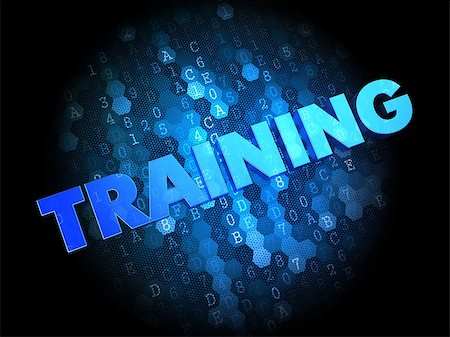 Training - Blue Color Text on Dark Digital Background. Photographie de stock - Aubaine LD & Abonnement, Code: 400-07329361