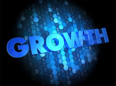 simsearch:400-09009302,k - Growth - Blue Color Text on Digital Background. Photographie de stock - Aubaine LD & Abonnement, Code: 400-07329426