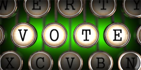 suffragettes - Vote on Old Typewriter's Keys on Green Background. Stock Photo - Budget Royalty-Free & Subscription, Code: 400-07329454