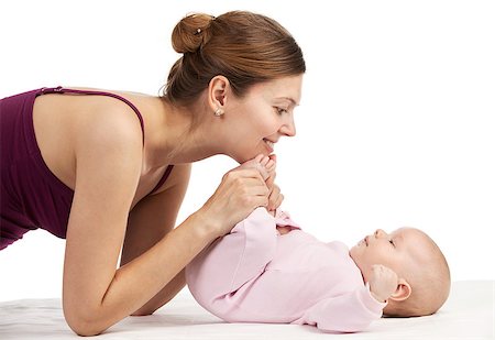 Young beautiful mother and newborn baby boy Stock Photo - Budget Royalty-Free & Subscription, Code: 400-07329470