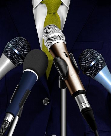 simsearch:400-06858495,k - Man Giving Speech Using Microphones Stock Photo - Budget Royalty-Free & Subscription, Code: 400-07329629