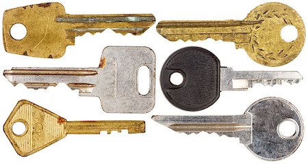 simsearch:400-04531638,k - Big size set of old keys isolated on white background Fotografie stock - Microstock e Abbonamento, Codice: 400-07329733