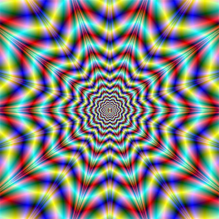 simsearch:400-06067180,k - Digital abstract fractal image with a psychedelic star design in red, blue and yellow. Foto de stock - Super Valor sin royalties y Suscripción, Código: 400-07329745