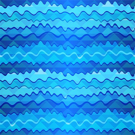 simsearch:400-05307359,k - Seamless pattern with blue triangles and translucent waves (vector eps 10) Stock Photo - Budget Royalty-Free & Subscription, Code: 400-07329906