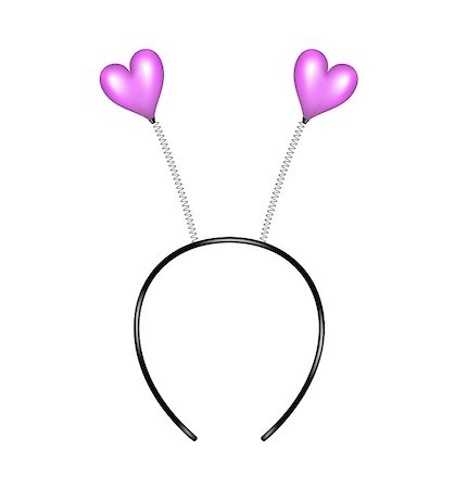 simsearch:400-07254895,k - Headband with hearts in purple design on white background Stock Photo - Budget Royalty-Free & Subscription, Code: 400-07329988