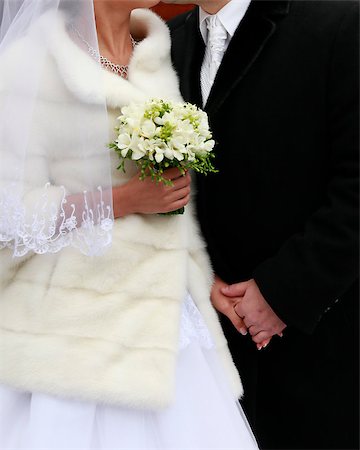 simsearch:400-04444100,k - Newly-married couple with white bouquet Foto de stock - Super Valor sin royalties y Suscripción, Código: 400-07320296