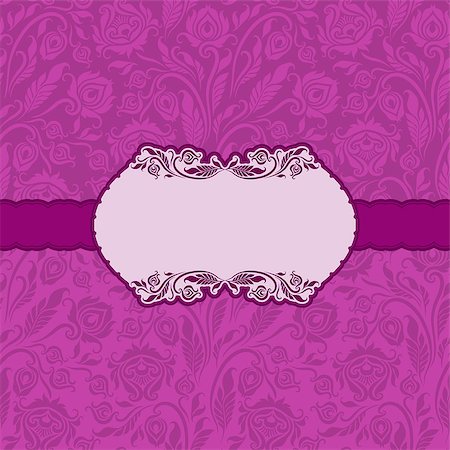 simsearch:400-07776135,k - Template vector frame design for greeting card, invitation. Background - floral seamless pattern. Stock Photo - Budget Royalty-Free & Subscription, Code: 400-07320349