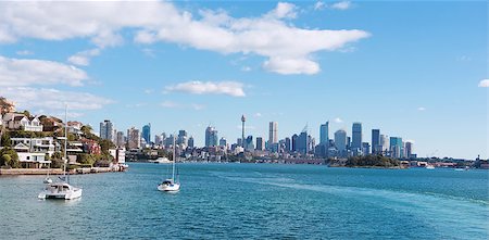 royal botanic gardens - skyline of Sydney with city central business district Foto de stock - Super Valor sin royalties y Suscripción, Código: 400-07320407