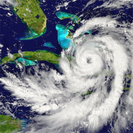 Huge hurricane approaching Florida in America. Elements of this image furnished by NASA Foto de stock - Super Valor sin royalties y Suscripción, Código: 400-07320637