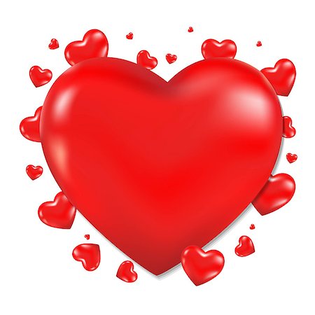 simsearch:400-07261564,k - Red Hearts, With Gradient Mesh, Vector Illustration Stock Photo - Budget Royalty-Free & Subscription, Code: 400-07320692