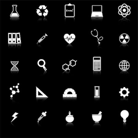 Science icons with reflect on black background, stock vector Foto de stock - Super Valor sin royalties y Suscripción, Código: 400-07321083