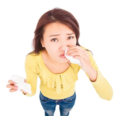 asian young woman  having runny nose with tissues Stock Photo - Budget Royalty-Free & Subscription, Code: 400-07321518