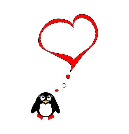 simsearch:400-07840610,k - Penguin on love Photographie de stock - Aubaine LD & Abonnement, Code: 400-07321579