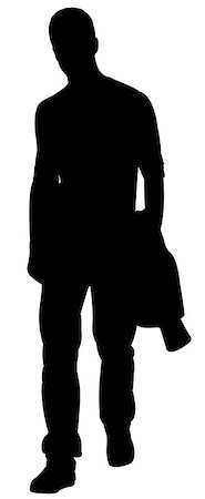 Walking young man, silhouette vector Foto de stock - Royalty-Free Super Valor e Assinatura, Número: 400-07321696