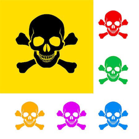 risk of death vector - Danger sign of skull and cross bones with color variations. Stock Photo - Budget Royalty-Free & Subscription, Code: 400-07321830