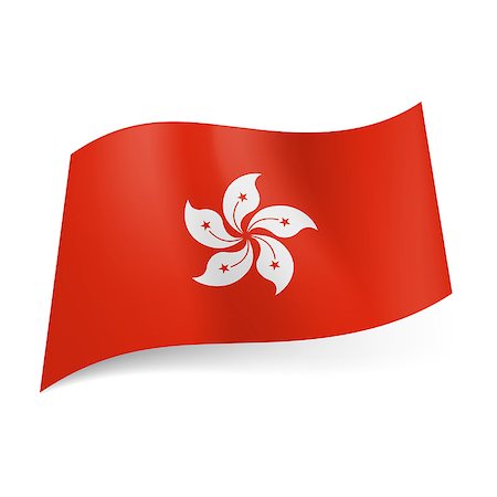 simsearch:400-06202298,k - National flag of Hong Kong: white orchid flower on red background Photographie de stock - Aubaine LD & Abonnement, Code: 400-07321842
