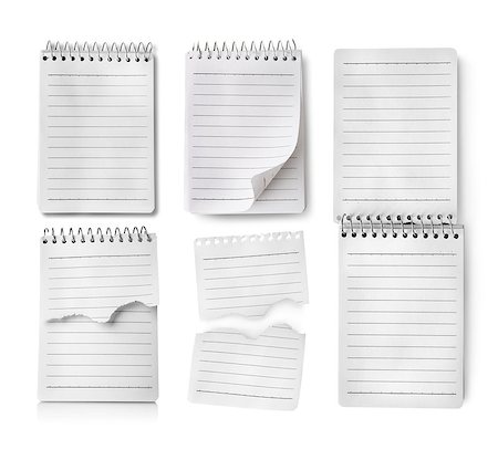 Collage of notebooks isolated on white background Stock Photo - Budget Royalty-Free & Subscription, Code: 400-07321941