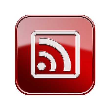 simsearch:400-07570955,k - WI-FI icon glossy red, isolated on white background Stock Photo - Budget Royalty-Free & Subscription, Code: 400-07322308