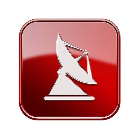 simsearch:400-07570955,k - Antenna icon glossy red, isolated on white background Stock Photo - Budget Royalty-Free & Subscription, Code: 400-07322314