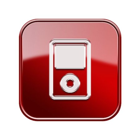 simsearch:400-04087054,k - mp3 player glossy red, isolated on white background Photographie de stock - Aubaine LD & Abonnement, Code: 400-07322312