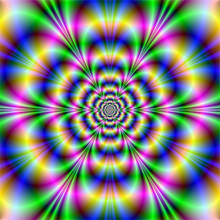 simsearch:400-06067180,k - Digital abstract fractal image with a psychedelic design in green, blue, pink and yellow. Stock Photo - Budget Royalty-Free & Subscription, Code: 400-07322361