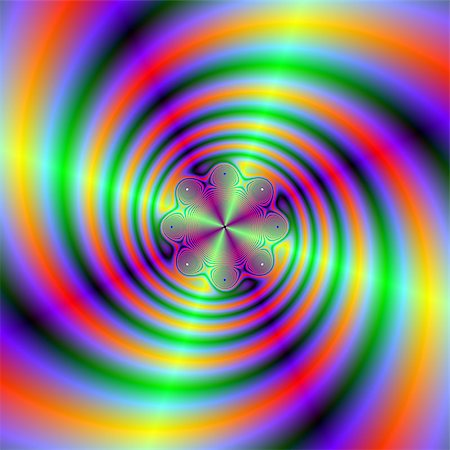 simsearch:400-06067180,k - Digital abstract fractal image with a green beam and orange and purple spiral design. Foto de stock - Super Valor sin royalties y Suscripción, Código: 400-07322362