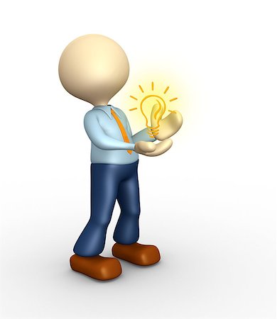 simsearch:400-07332244,k - 3d people - man, person and a light bulb. Idea concept Stock Photo - Budget Royalty-Free & Subscription, Code: 400-07322458