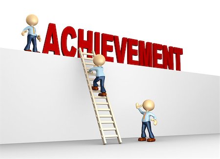 simsearch:400-04741714,k - 3d people - man, people with a ladder. Achievement concept Stockbilder - Microstock & Abonnement, Bildnummer: 400-07322495