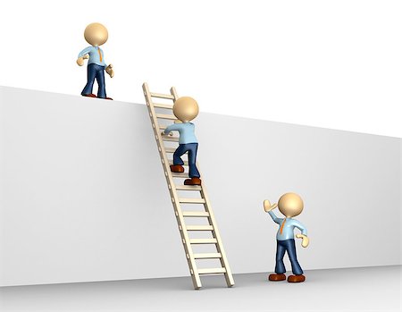 3d people - man, person climbing the ladder to success Stock Photo - Budget Royalty-Free & Subscription, Code: 400-07322493