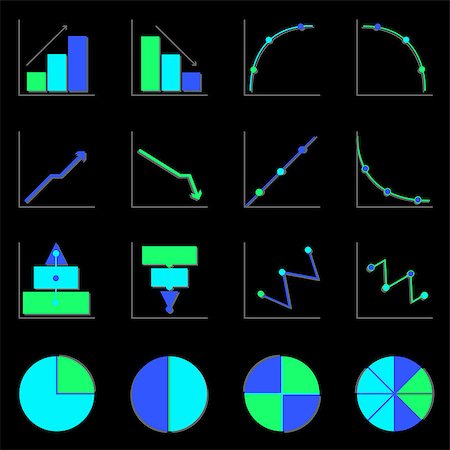 Applied graph color icons with shadow, stock vector Stockbilder - Microstock & Abonnement, Bildnummer: 400-07322908