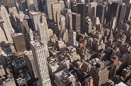 Aerial shot of midtown Manhattan. Stockbilder - Microstock & Abonnement, Bildnummer: 400-07322980