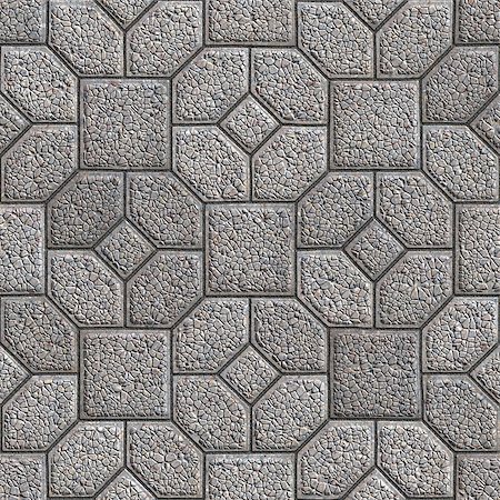 petal on stone - Granular Gray Pavement in the Form of Hexagons as Petals Around the Square. Seamless Tileable Texture. Stock Photo - Budget Royalty-Free & Subscription, Code: 400-07323295