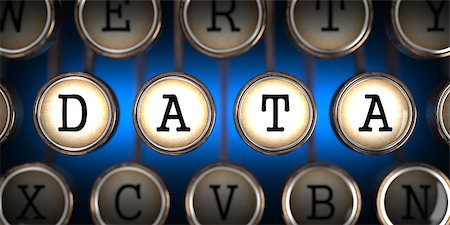 simsearch:400-07329449,k - Data on Old Typewriter's Keys on Blue Background. Stock Photo - Budget Royalty-Free & Subscription, Code: 400-07323316