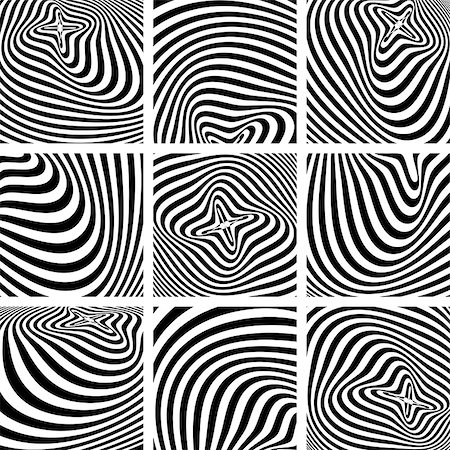 Set of op art textures in zebra pattern design. Vector art. Photographie de stock - Aubaine LD & Abonnement, Code: 400-07323423