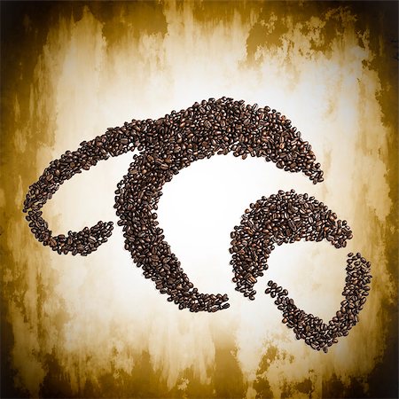 simsearch:400-08672864,k - Image of a croissant made from coffee beans Foto de stock - Super Valor sin royalties y Suscripción, Código: 400-07323482