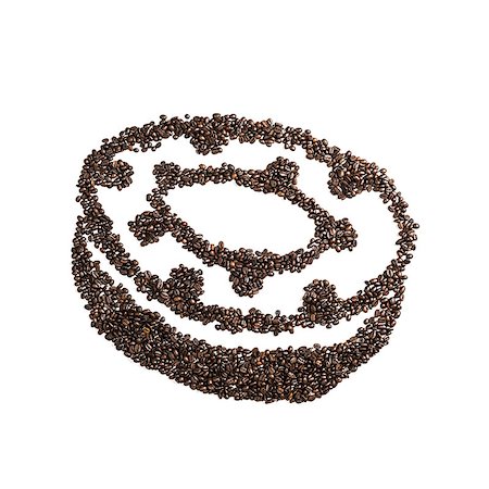 simsearch:400-08672864,k - Image of a donut made from coffee beans isolated on white background Foto de stock - Super Valor sin royalties y Suscripción, Código: 400-07323483