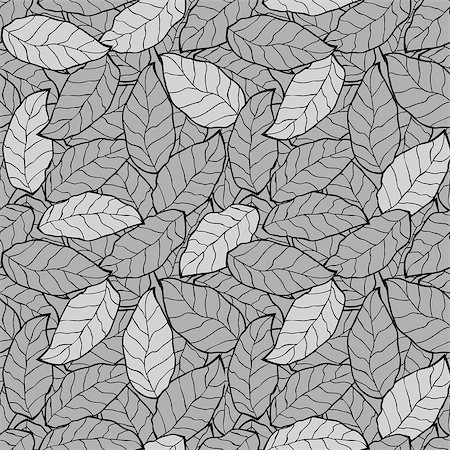 simsearch:400-08158857,k - abstract foliage, leaf monochrome seamless background pattern Photographie de stock - Aubaine LD & Abonnement, Code: 400-07323648