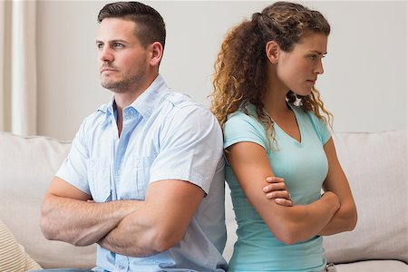 Young couple quarreling in sitting room at home Stock Photo - Budget Royalty-Free & Subscription, Code: 400-07335833