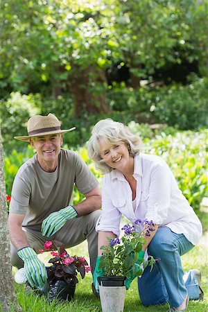 Portrait of a smiling mature couple engaged in gardening Photographie de stock - Aubaine LD & Abonnement, Code: 400-07337020