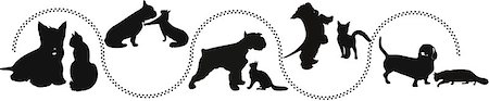 row of dogs - animals cats and dogs traces of the vector Stock Photo - Budget Royalty-Free & Subscription, Code: 400-07337598