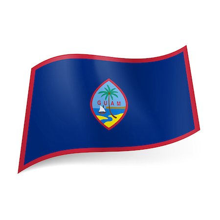 simsearch:400-08250314,k - Flag of Guam: red framed blue field with seal in centre Stock Photo - Budget Royalty-Free & Subscription, Code: 400-07337926