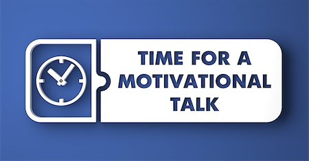 simsearch:400-07830623,k - Time for Motivational Talk Concept. White Button on Blue Background in Flat Design Style. Fotografie stock - Microstock e Abbonamento, Codice: 400-07337970