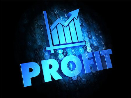 simsearch:400-07338798,k - Profit Concept - Blue Color Text on Dark Digital Background. Stock Photo - Budget Royalty-Free & Subscription, Code: 400-07338007