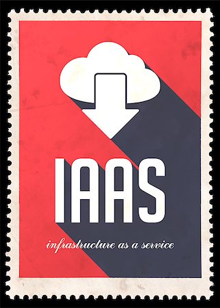 simsearch:400-07338680,k - IAAS - Infrastructure as a Service - on red background. Vintage Concept in Flat Design with Long Shadows. Foto de stock - Super Valor sin royalties y Suscripción, Código: 400-07338020