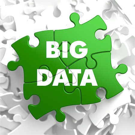 simsearch:400-08887848,k - Big Data on Green Puzzle on White Background. Stock Photo - Budget Royalty-Free & Subscription, Code: 400-07338022