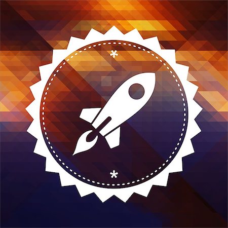 sales training - Icon of Go Up Rocket. Retro label design. Hipster background made of triangles, color flow effect. Stock Photo - Budget Royalty-Free & Subscription, Code: 400-07338081